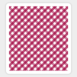 Cranberry Pink and White Check Gingham Plaid Sticker